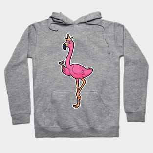 Flamingo as King with Crown & Staff Hoodie